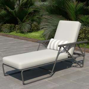 Necton Connie Sun Chaise Lounger In Grey With Grey Cushion