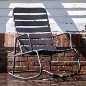 Necton Roberta Metal Rocking Chair In Charcoal Grey