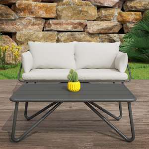 Necton Teddi 2 Seaters Sofa And Coffee Table In Charcoal Grey
