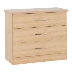 Noir Chest Of Drawers In Sonoma Oak With 3 Drawers