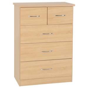 Noir Chest Of Drawers In Sonoma Oak With 5 Drawers