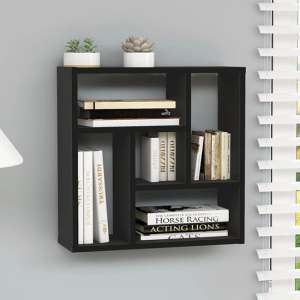 Oakley Wooden Wall Shelf With 5 Compartments In Black