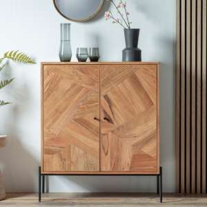 Oakmont Wooden 2 Doors Drinks Cabinet In Natural