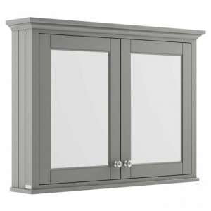 Ocala 105cm Mirrored Cabinet In Storm Grey With 2 Doors