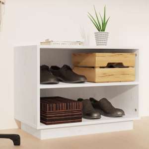 Ochoa Solid Pinewood Shoe Storage Bench In White
