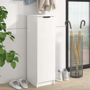 Octave High Gloss Shoe Storage Cabinet In White