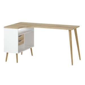 Oklo 2 Drawers Computer Desk In White And Oak