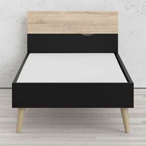 Oklo Wooden Single Bed In Black And Oak
