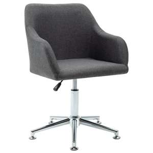 Olencia Fabric Swivel Home And Office Chair In Dark Grey