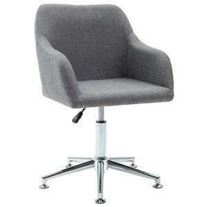 Olencia Fabric Swivel Home And Office Chair In Light Grey