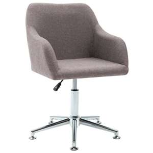 Olencia Fabric Swivel Home And Office Chair In Taupe