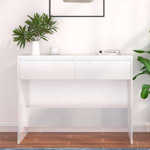 Olenna Wooden Console Table With 2 Drawers In White