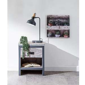 Balcombe Lamp Table In Grey With One Drawer