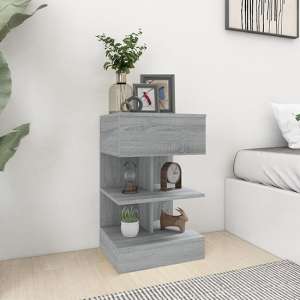 Oluina Wooden Bedside Cabinet With 1 Drawer In Grey Sonoma Oak