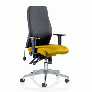 Onyx Black Back Office Chair With Senna Yellow Seat