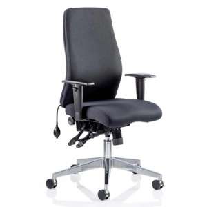 Onyx Ergo Fabric Posture Office Chair In Black With Arms