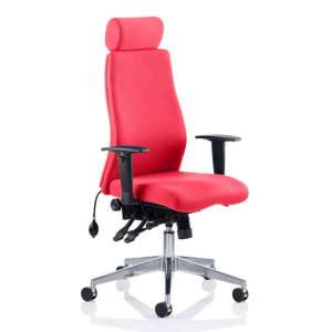 Onyx Headrest Office Chair In Bergamot Cherry With Arms