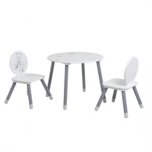 Optima Round Table And 2 Chairs In White And Grey