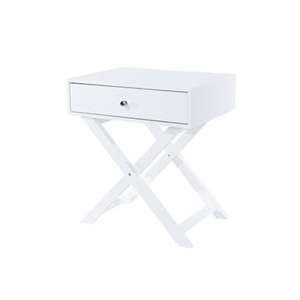 Outwell X Leg Petite Bedside Cabinet In White With 1 Drawer