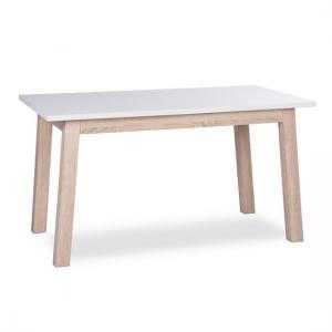 Optra Extendable Dining Table Rectangular In White And Oak