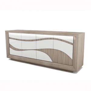 Oracle Wooden Sideboard In Oak And White With LED Lighting