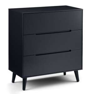 Oregon Wooden Chest Of 3 Drawers In Anthracite
