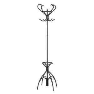 Orem Metal 8 Hooks Coat Stand With Umbrella Stand In Black