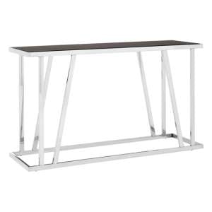 Orion Black Glass Top Console Table With Chrome Frame