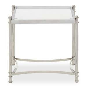 Orion Clear Glass Top Side Table With Silver Frame