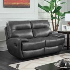 Beil LeatherGel And PU Recliner 2 Seater Sofa In Grey