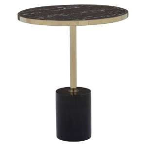 Orizone Black Marble End Table With Gold Steel Frame