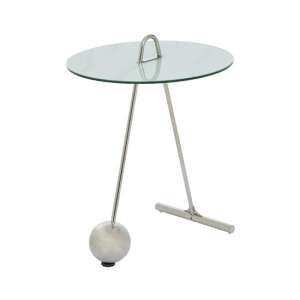 Orizone Glass End Table With Chrome Legs