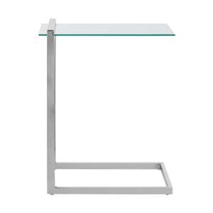 Orizone Glass End Table With Chrome Stainless Steel Legs