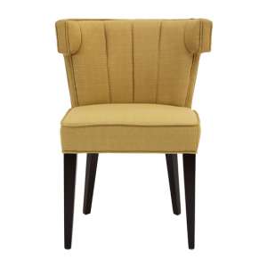 Orizone Linen Fabric Dining Chair In Yellow