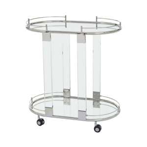 Orizone Mirrored Drinks Trolley With Silver Frame