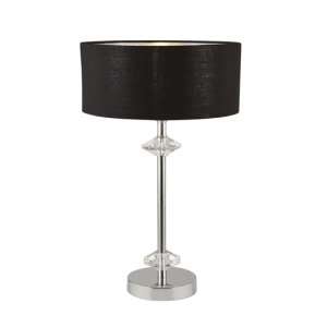 Orleans Chrome Table Lamp With Black Shade And Silver Inner