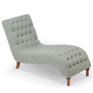 Orleans Lounge Chaise In Duckegg Fabric With Wooden Legs