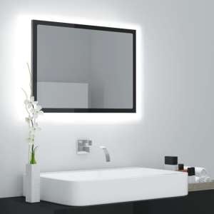 Ormond Gloss Bathroom Mirror In Black With LED Lights