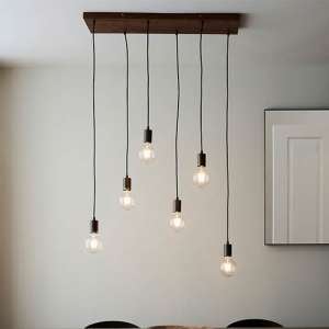 Orono 6 Lights Linear Ceiling Pendant Light In Anthracite
