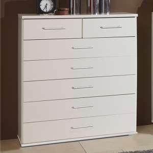 Osaka Wooden Chest Of Drawers In White With 7 Drawers