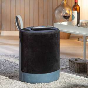 Osane Fabric Ottoman Stool In Black