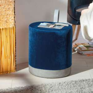 Osane Fabric Ottoman Stool In Blue