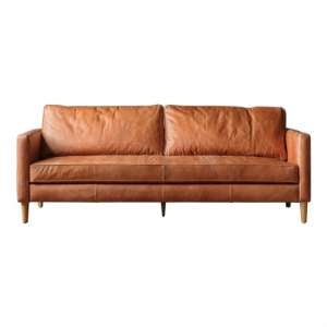 Osbanto Faux Leather 3 Seater Sofa In Vintage Brown