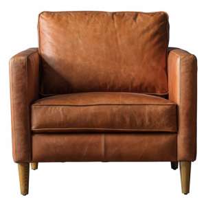 Osbanto Faux Leather Armchair In Vintage Brown