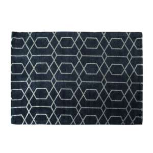 Osceola Large Geometric Pattern Cotton Rug In Charcoal