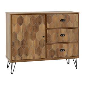 Otelia Wooden Sideboard In Medium Oak Effect And Black