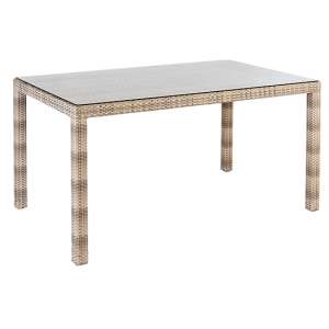 Ottery Outdoor 1350mm Glass Top Dining Table In Pearl