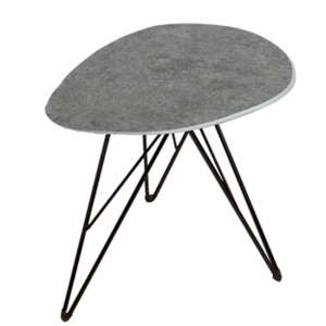 Ottocav Triangle Lamp Table In Grey Concrete Effect