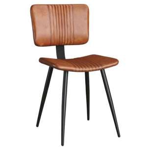 Oundle Genuine Leather Dining Chair In Bruicato