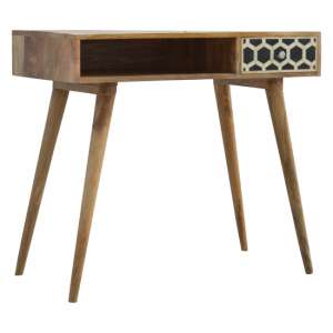 Ouzo Wooden Study Desk In Bone Inlay